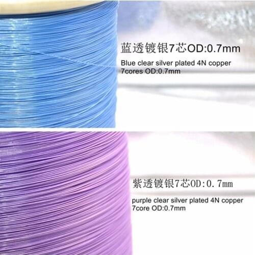 10m Silver Plated 5NOFC High Pure Crystal Earphone DIY fever upgrade line (base) 7 core OD: 0.7mm