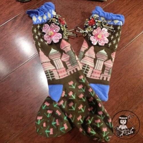 Nail Bead Pug Japan 2020 Sokken Christmas Popular Logo Gem Flower Sequins Manual Custom Girl Light Tassel Falbala Heap Female