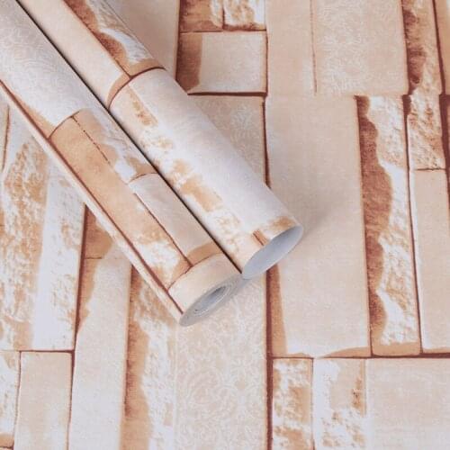 Retro 3D Brick Stone Grain Wallpaper Living Room Waterproof PVC Wall Stickers Kitchen Self-Adhesive Furniture Protect Decoration