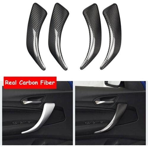 4PCS Car Interior Door Panel Cover for-BMW F20 F21 116I 118I 120I M135I 2012-2016 Door Pull Handle Trim, Carbon Fiber