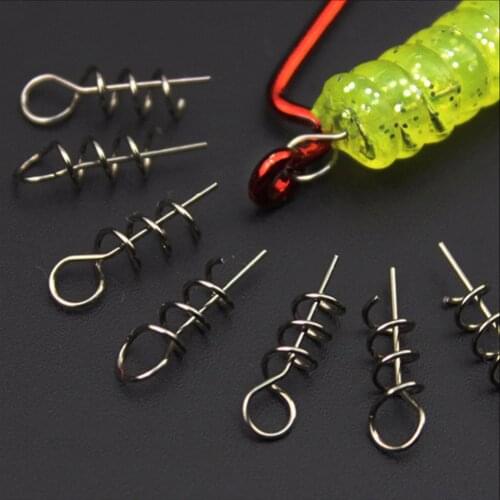50pcs Assist Soft Baits Hook Lures Pin Spring Fixed Lock Screw Dagger Tools Fishing Tool