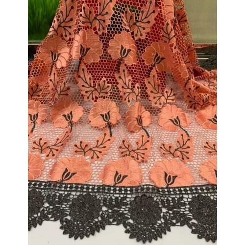 African Lace Fabric 2021 High Quality Guipure Lace Latest Nigeria Lace Fabrics French Cord Lace Fabric For Sewing 5Yards