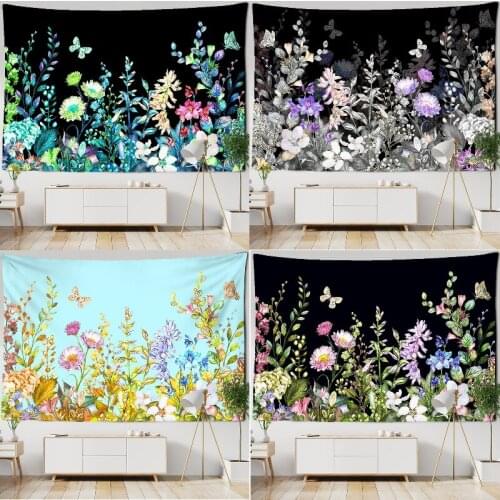 Lavender flowers anime tapestry mandala tapestry mexican decor home bohemian curtains farmhouse decor kitchen tapestry anime