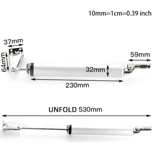 Aluminum Alloy Automatic Door Closer Pneumatic Buffer Page for Office/Store/Home Surface Mounted Open Angle 100 Degrees
