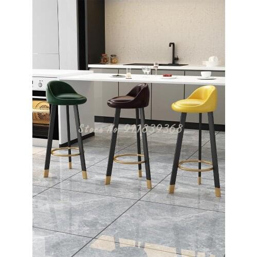 Nordic Bar Chair Simple Modern Light Luxury High Stool Back Front Desk Chair High Stool Bar Chair