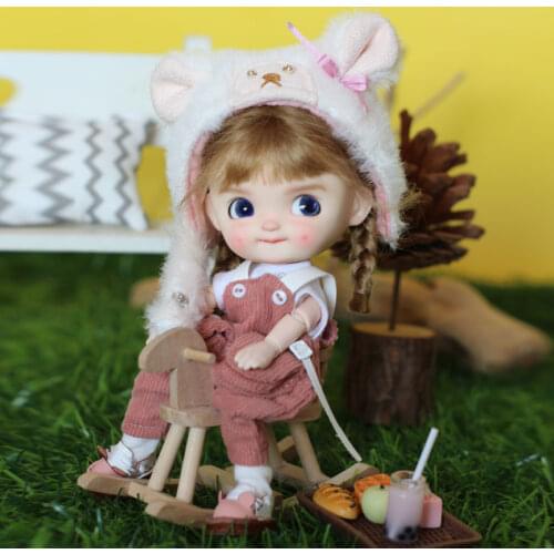 STODOLL cute egg egg OB11 whole doll 1/8 1/12bjd baby head BJD body including doll head + ob11 body + wig + clothes + shoes