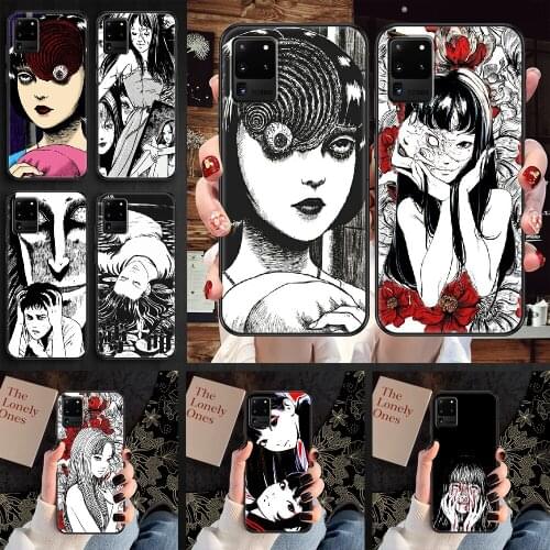 Japanese horror comic Tomie Phone case For Samsung Galaxy Note 4 8 9 10 20 S8 S9 S10 S10E S20 Plus UITRA Ultra black pretty