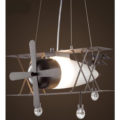 Children toy modern retro aircraft creative personality restaurant single heads Pendant Lights iron glass lamps clothing ZA