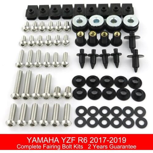 Fit For Yamaha YZF R6 2017 2018 2019 Motorcycle Complete Full Fairing Bolts Kit Bodywork Fairing Clips Covering Bolts Nuts