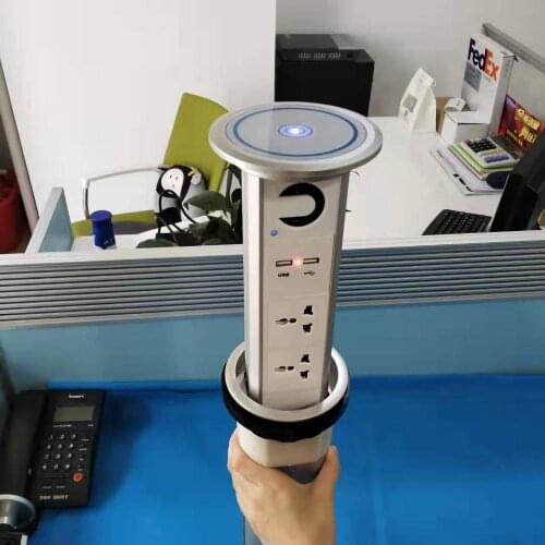 Factory Universal power usb charging port Bluetooth Wireless Phone Charger Kitchen electrical lifting motorized pop up socket