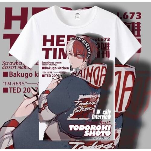 My Hero Academia Boku No Hero Akademia Cosplay T Shirt Izuku Midoriya Cartoon T-Shirt Anime Top Tee Halloween Cosplay Costume