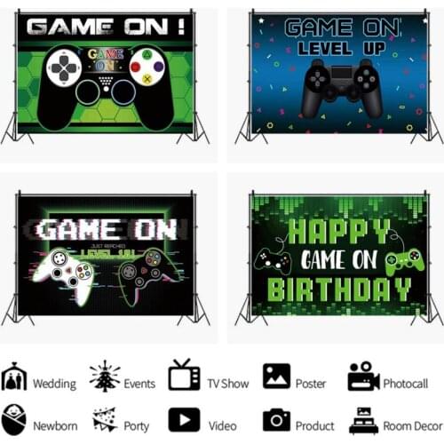 Game Console Handle Series Background Boys Birthday Party Decoration Photography Studio Photo Childrens Room Ornament Backdrop