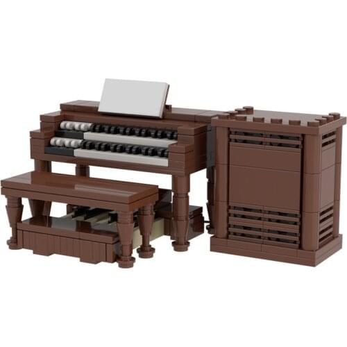 Spot moc Ideas Harmonium Hammond B3 with a Leslie Speaker Cabinet Creator Expert Piano Model Building Blocks Toys For Children