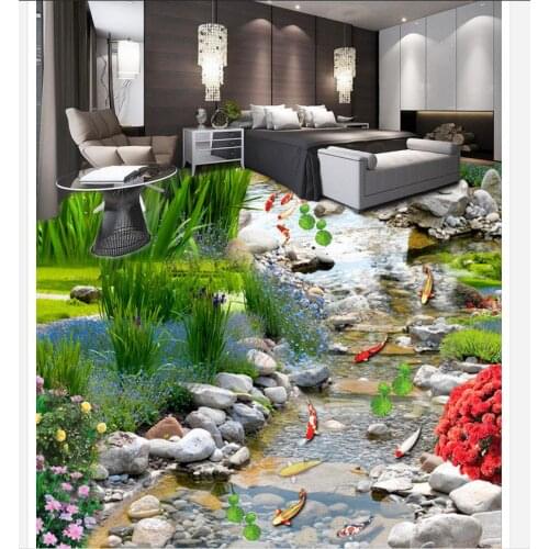 Customized wallpaper for walls Home Decoration Garden floor painting pvc floor wallpaper 3d floor painting wallpaper