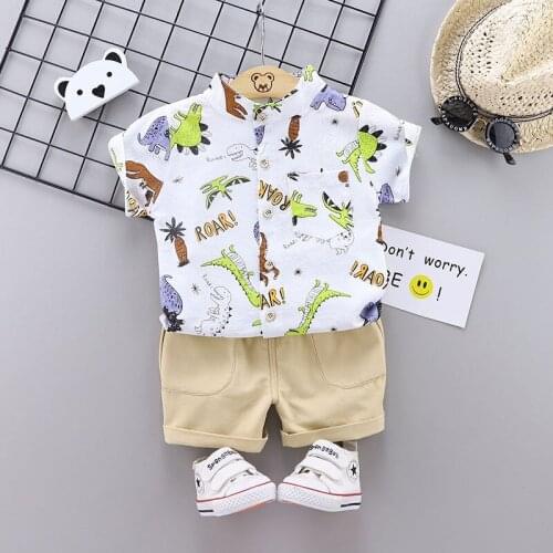 Toddler Boys Clothing Sets Summer TShirt Shorts Suits 2 PCS Fashion Casual Kids Clothes Cartoon Print For 1 2 3 4 5 Years
