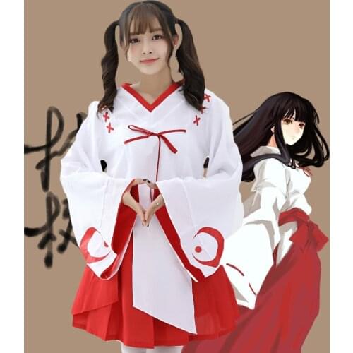 Inuyasha Cosplay Costume Women Dress Costume Set Comic Dress Japanese Women Kimono Bath Robes Bathrobe Campanulaceae Witch Dress