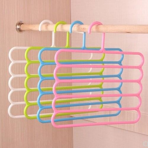 Creative 5 Layers Clothes Hanger Big Capacity Can Store More Clothes and Stuffs Help You to Save Space 3 Color to Choose