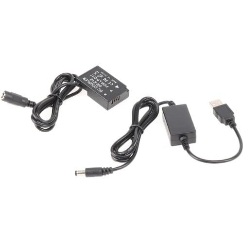 LP-E17 Dummy Battery Plate DC Coupler 5V 2A USB Cable for Canon EOS RP 77D 200D 750D 760D 800D