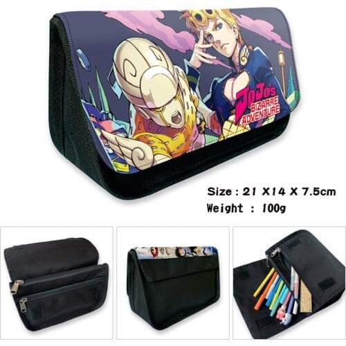 Anime JoJos Bizarre Adventure Nylon Pencil Bags Student School Stationery Bag Cosmetic Bags Pen Bag MakeUp Bag
