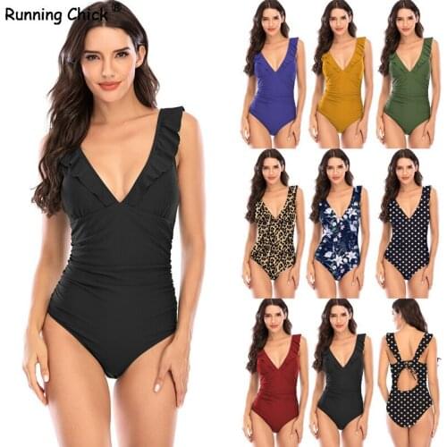 2021 New Bikini Sexy Dark V Solid Edge Cover Multi-Colored Swimsuit Girl