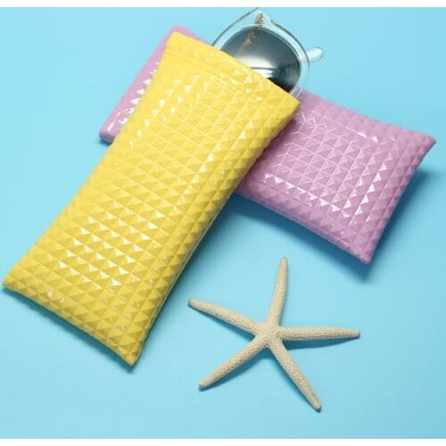 New Fashionable Sunglasses Bag PU Leather Glass Case Pouch Mobile Phone Wallet Portable Storege Case Candy Color Glasses Case