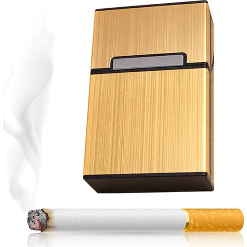 New Design Waterproof Slim Cigarette Storage Container Light Aluminum Cigar Case Tobacco Holder Pocket Box Storage Container