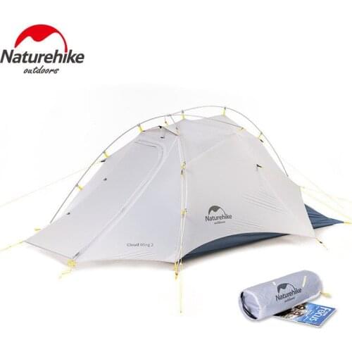 Naturehike Cloud Up Wing 2 Men Tent 15D Nylon Ultralight Portable Windproof Tents For Outdoor Camping Hiking With Free Mat