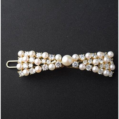 18K Gold Plated Bowknot Pearl Hairpins Hair