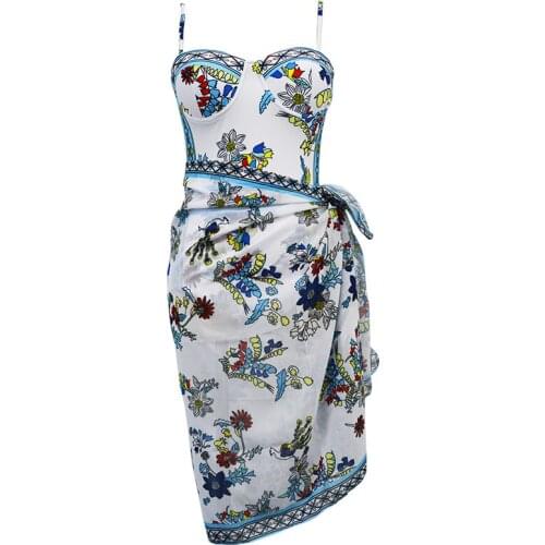 Hot Womens Push Up Underwired Swimsuit With Sarong Swimwear Cover-Ups Monokini 2021 Mujer New Swimming Suit Summer Bodysuit