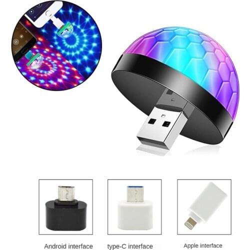 Portable Mini RGB Projection Light Party DJ Disco Phone Dance Ball Light Indoor Light Club LED Magic Effect Phone Ball Light