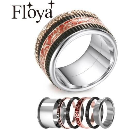 Cremo Turning Rings For women Combination Filled Interchangeable Spinner Ring Femme Bijoux Making Supplies