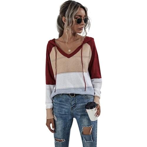 Sale Winter Pullover Clothes Women Hooded Knitted Womens Sweaters 2021 Long Sleeve V neck Fall Clothing Female ropa mujer D30