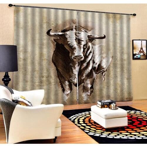 Luxury Blackout 3D Window Curtains For Living Room Bedroom morden cow curtains Drapes Cortinas