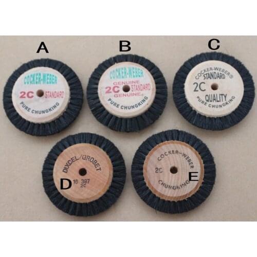 10PCS 2C Black Polishing Brush Bristle Buffing Wheel With Wooden Center 48MM Jewelry Abrasive Tool