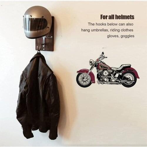 Steel Motorcycle Helmet Holder Hanger Rack Wall Mounted Hook For Coats Hats Caps Helmet For Hat Cap Rack Black Accessories