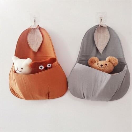 Nordic Style Pear Shape Storage Bag Handmade Fruit Organizer Cotton Bag Wall Decor Baby Room Nursery Decoration
