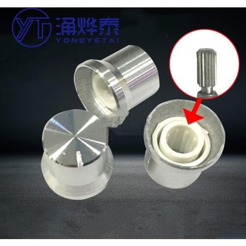 YYT 5PCS Potentiometer encoder cap 15mm 12*13MM silver flower shaft hole cap type aluminum alloy knob