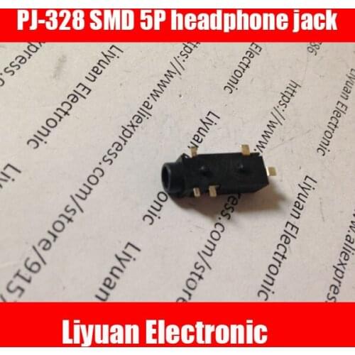10pcs PJ-328 SMD 5P headphone jack / 3.5MM audio and video socket