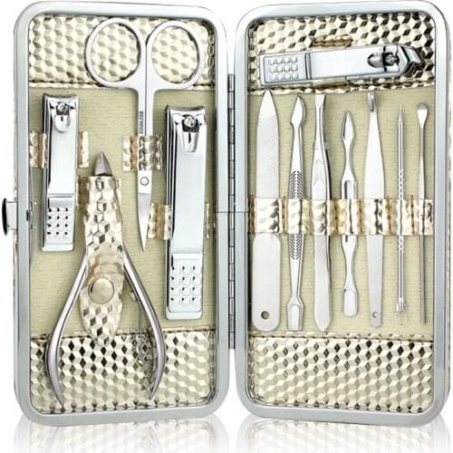 12Pcs Professional Nail Clippers Manicure Set High Quality Stainless Steel Nail Cutter Scissor Cuticle Nipper Nail Tools Set