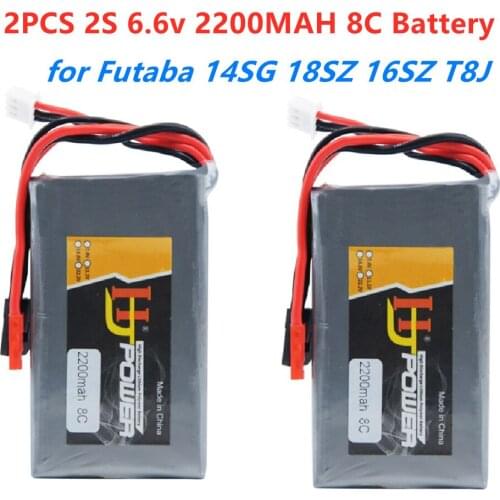 2PCS 2S 6.6v 2200MAH 8C 3PK Lipo Battery For Futaba 14SG 18SZ 16SZ T8J Transmitter Li-Fe remote controller battery