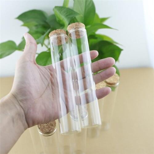 24pcs/lot 30*150mm 80ml Cork Stopper Long Tube Glass Bottle Spicy Storage Bottle Container Glass Jars Vials DIY Craft