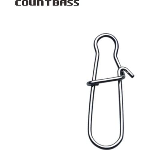 50pcs Countbass High Quality Stainless Steel Fast-Lock Bass Snap for Fishing Lure Accessories Swivels Snap