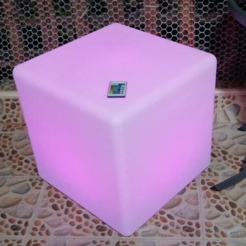 60cm 1.97FT LED Cube Stool Seat / Light cubic seat / glowing stool chair / patio stool cube seat free shipping 1pc