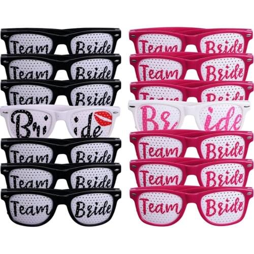 7pcs Bride To Be Team Bride Bachelorette Party Sunglasses Eyewear Glasses Wedding Party Bridal Shower Decoration Favor Gifts