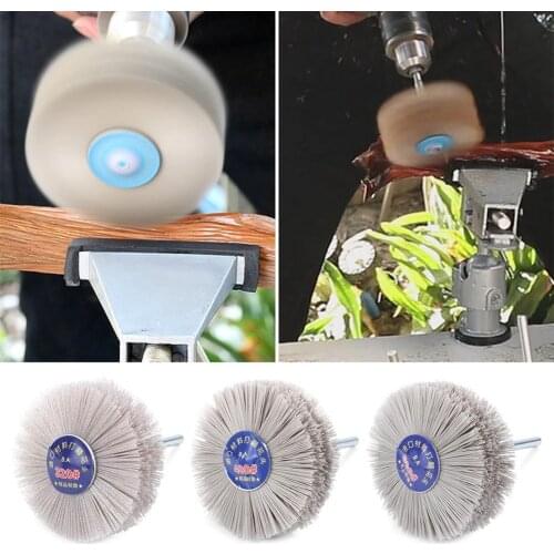 Abrasive Nylon Wheel Brush Deburring Abrasive Alumina Wire Brush Flower Head Polish Grind Wheel Wood Furniture Tool 80-600Grits