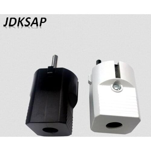 10A 250V EU AC Power Adapter Socket Connector Cable Electrical Plug White Black Male Converter Adaptor Detachable Plug
