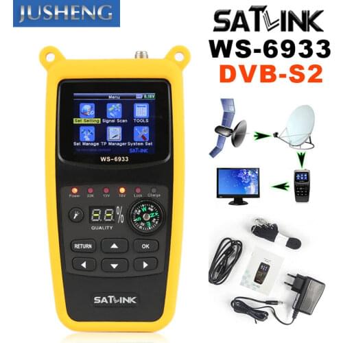 Free Shipping Satlink WS-6933 Satellite Finder DVB-S2 FTA CKU Band Satlink Digital Satellite Finder Meter WS 6933