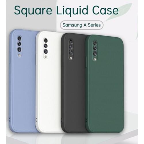 Camera Protective Soft Phone Case for Samsung Galaxy A10S A20 A20S A30 A30S A50 A50S Original Liquid Thin Silicone Couples Cover