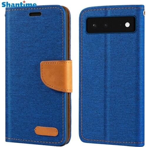Oxford Leather Wallet Case For Google Pixel 6 With TPU Soft Back Cover Magnet Flip Case For Google Pixel 6