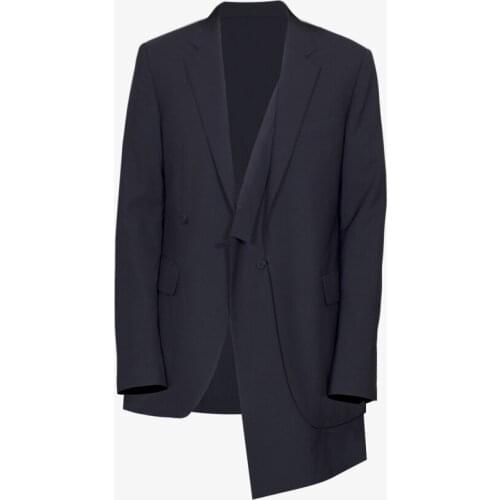 Black deconstructed suit male multi-layer asymmetrical simple loose Japanese original designer jacket